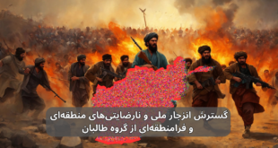 گسترش انزجار ملی و نارضایتی‌های منطقه‌ای و فرامنطقه‌ای از گروه طالبان